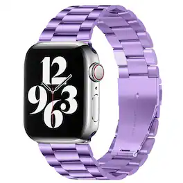 StrapsCo - Flat-Link Everyday Bracelet Stainless Steel Watch Band Strap For Apple Watch - 40mm/41mm/42mm - Light Purple