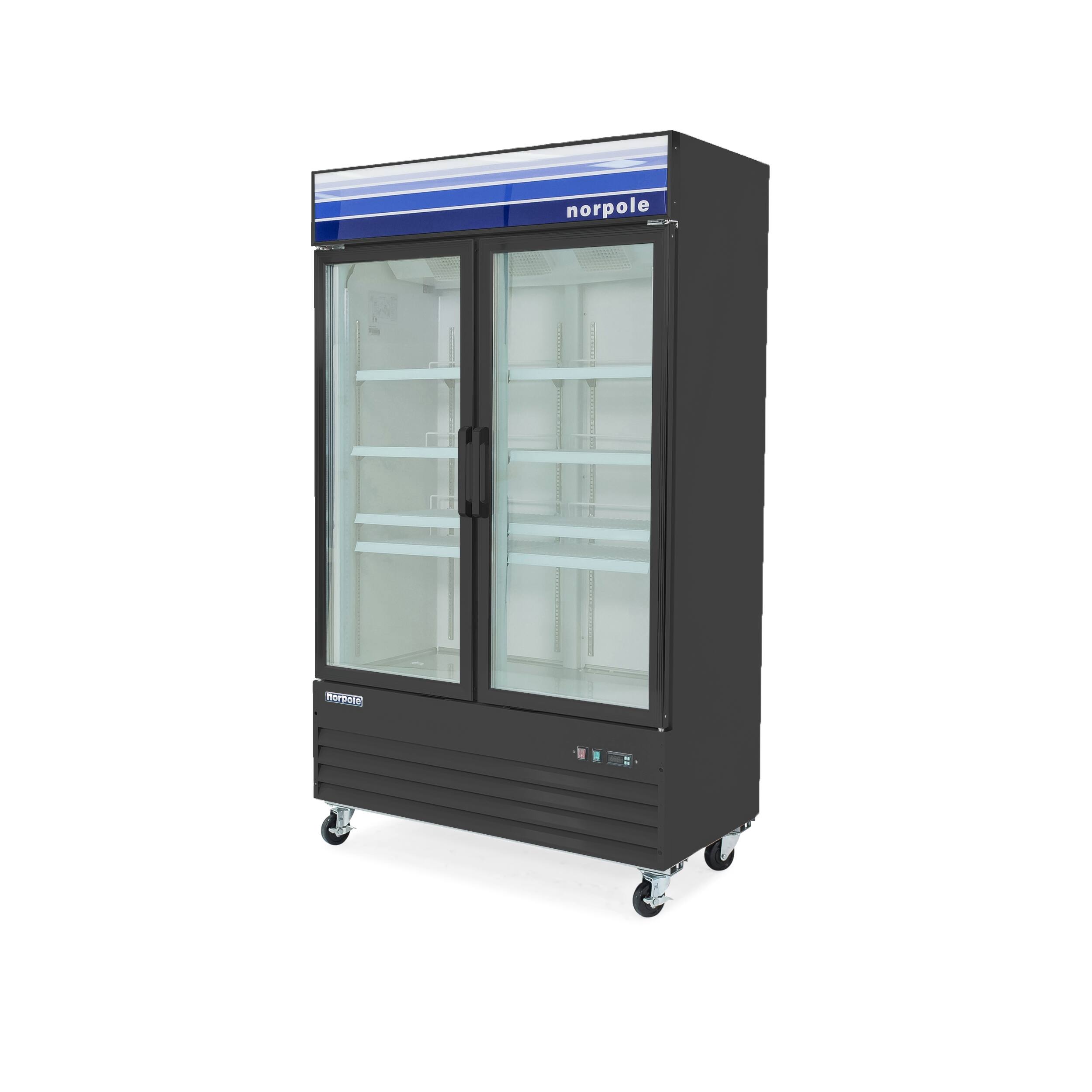 Alt View 2. Magic Chef - Commercial 53 in. 45 cu. ft. 2-Door Glass Merchandiser Refrigerator in Black - Black.