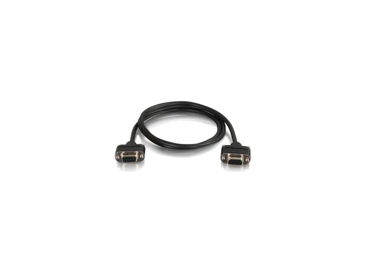 Cables to Go - C2G 52147 Serial RS232 DB9 Cable with Low Profile Connectors F/F, In-Wall CMG-Rated, Black (3 Feet, 0.91 Meters)