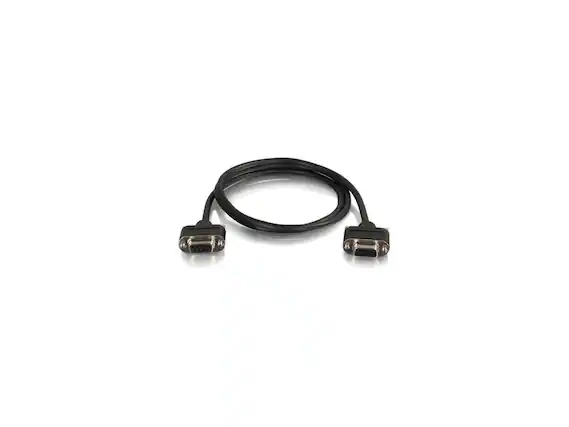 Front. Cables to Go - C2G 52147 Serial RS232 DB9 Cable with Low Profile Connectors F/F, In-Wall CMG-Rated, Black (3 Feet, 0.91 Meters).