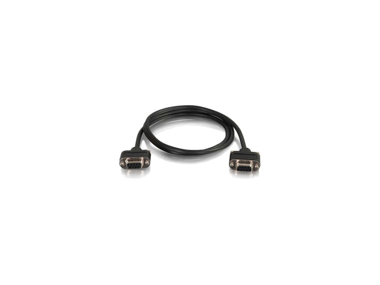 Front. Cables to Go - C2G 52147 Serial RS232 DB9 Cable with Low Profile Connectors F/F, In-Wall CMG-Rated, Black (3 Feet, 0.91 Meters).
