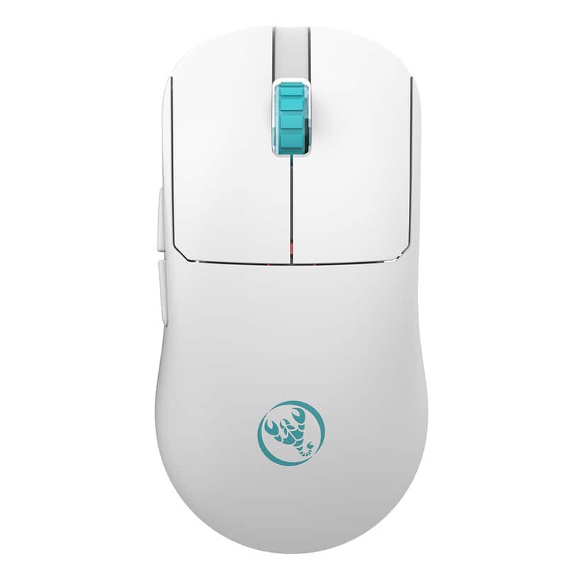 SKRAN - Lightweight Dual-Mode Gaming Mouse: 2.4G/Wired, 10000 DPI, Rechargeable, Sleek RGB for Gamers & Professionals - Wireless - White