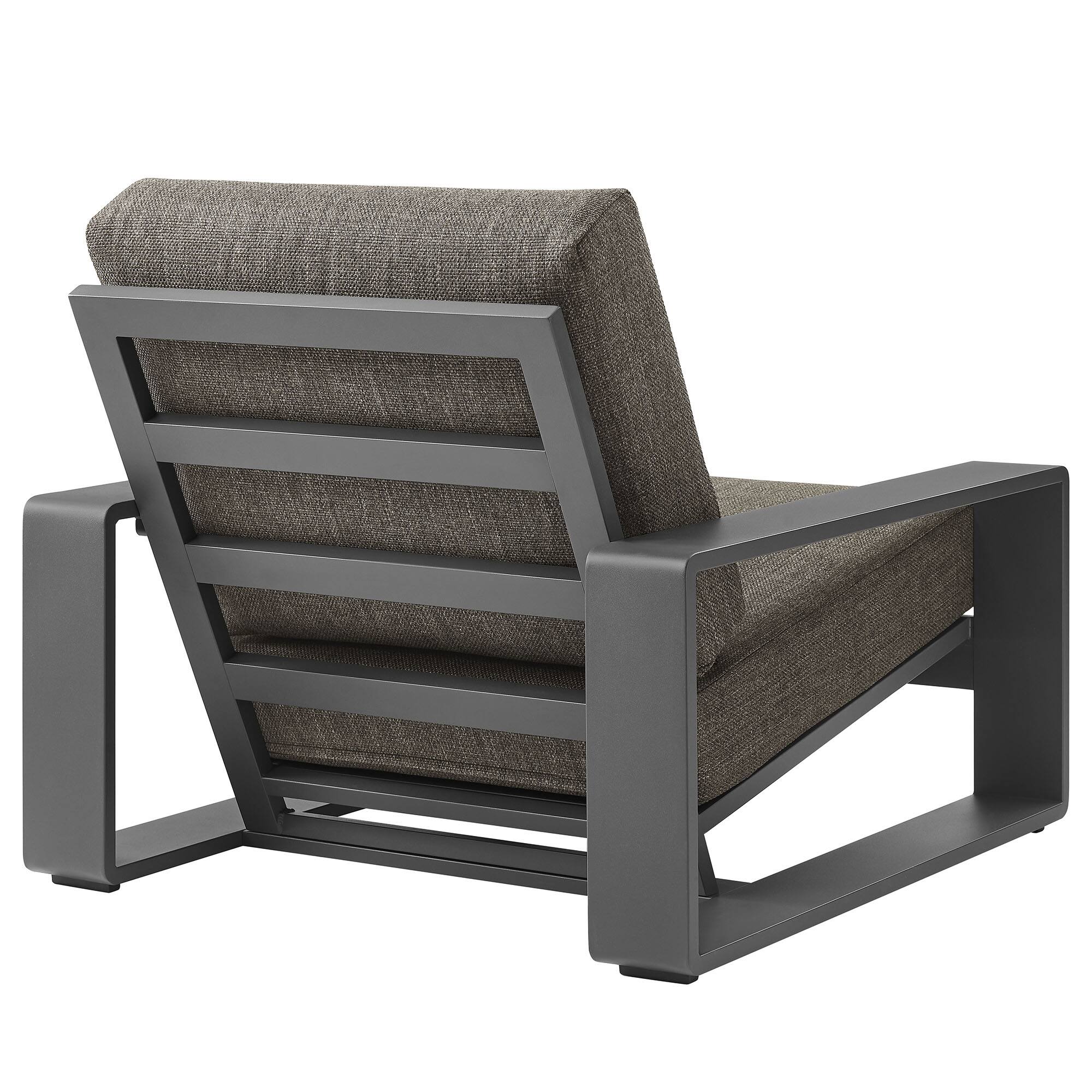 Alt View 3. Modway - Lirienne Outdoor Patio Aluminum Faux Wood Armchairs Set of 2 by Modway - Smoke.