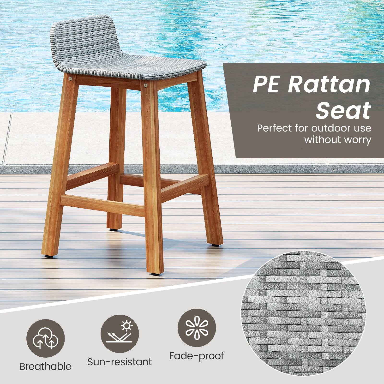 PE Rattan Seat

Perfect for outdoor use without worry

- Breathable
- Sun-resistant
- Fade-proof