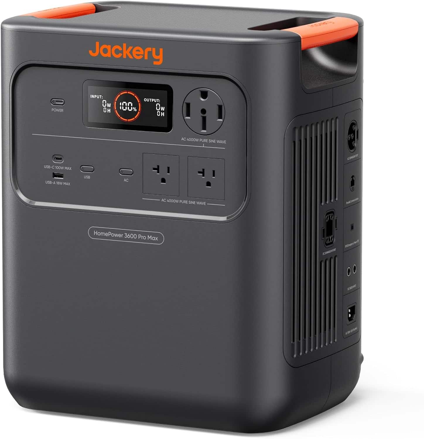 Jackery - HP3600AC Pro Max 3600W Solar Generator with 5m Extension Cable, 3576Wh LFP Power Station, 120V/240V Home Backup (3576 Wh Capacity)