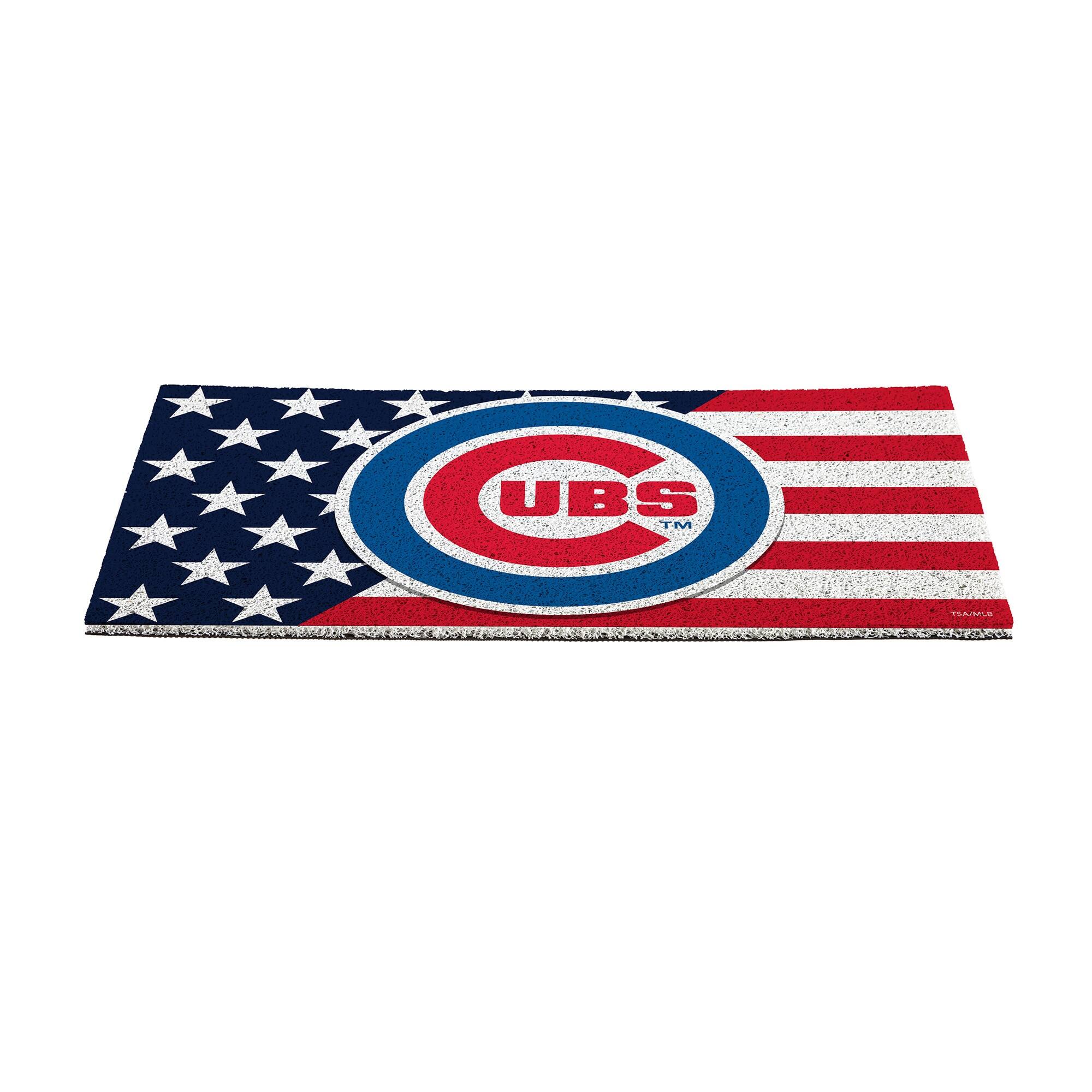 Alt View 2. Evergreen Enterprises - Chicago Cubs 16" x 28" Stars & Stripes Patriotic Turf Mat - Multicolor.