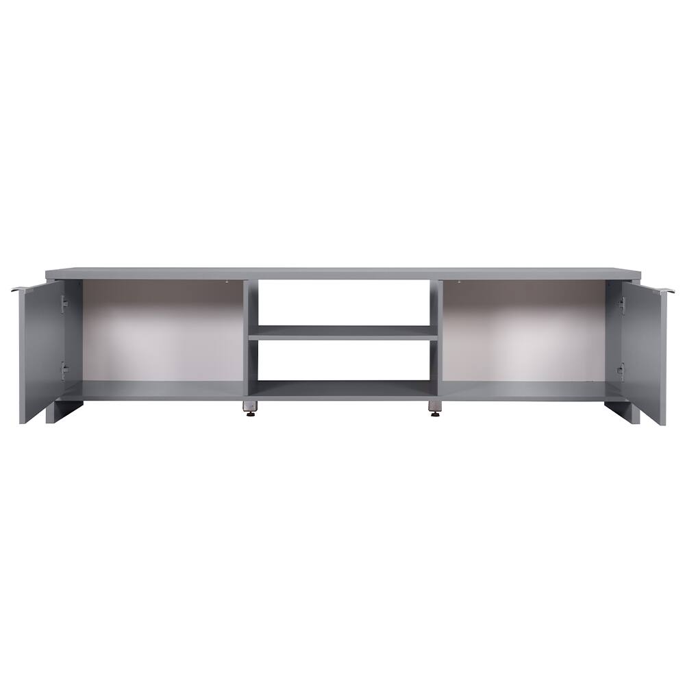 Back. Madesa - Madesa TV Stand Large Media Console with Cable Management 70"L Media Storage - Gray - Gray.