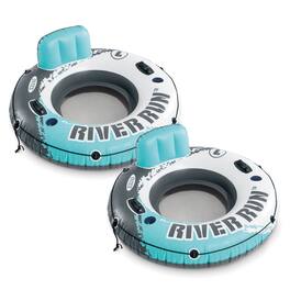 Intex - River Run Single Inflatable Lake Floating Lounger, Color Varies (2 Pack) - Multicolored