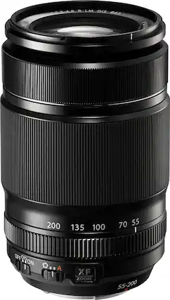 Front. Fujifilm - Fujinon XF 55-200mm f/3.5-4.8 R LM OIS Telephoto Zoom Lens for Select X-Series Cameras - Black.