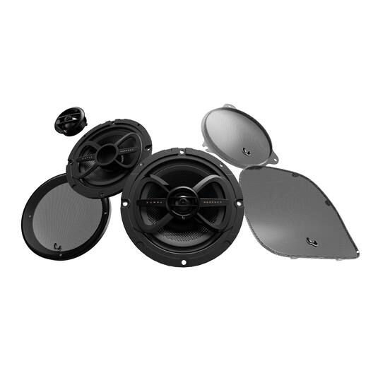 Back. Infinity - KAPPA PERFECT 600X 6-1/2” Component Speaker System compatible with Harley Davidson Motorcycles - Black.