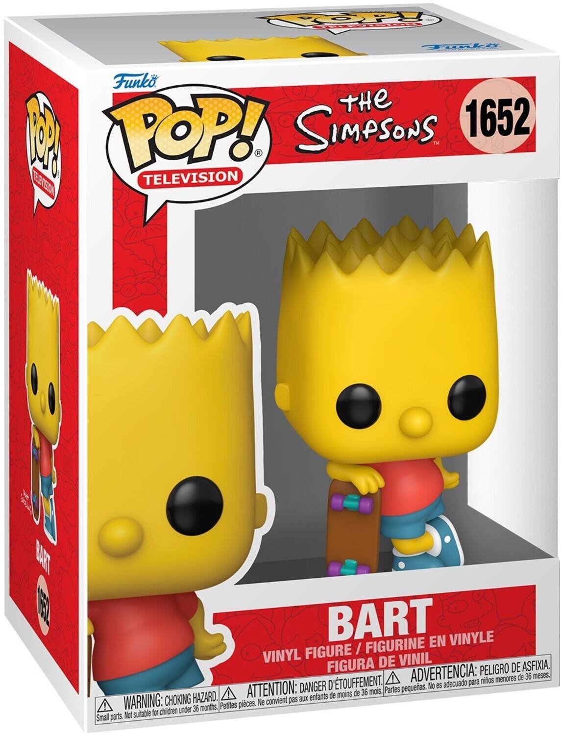 **Top Collectibles Funko. The Simpsons 1652™**

**Bart en Vinyl Figure / Figurine en Vinyle / Figura de Vinil**

**Advertencia: Peligro de Asfixia. Menores de 36 meses. Danger d'Étouffement. Avertissement: aux enfants de moins de 36 mois. Warning: Choking Hazard. Petite pièce. Ne convient pas aux enfants de moins de 36 mois.**