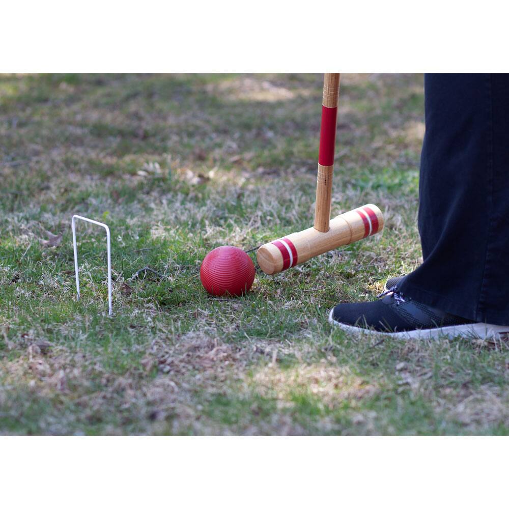 Alt View 1. GSE Games & Sports Expert - Six Player Croquet Set with Deluxe Wooden Mallets,Colored Balls, Sturdy Carrying Bag for Adults & Kids - Multicolor.