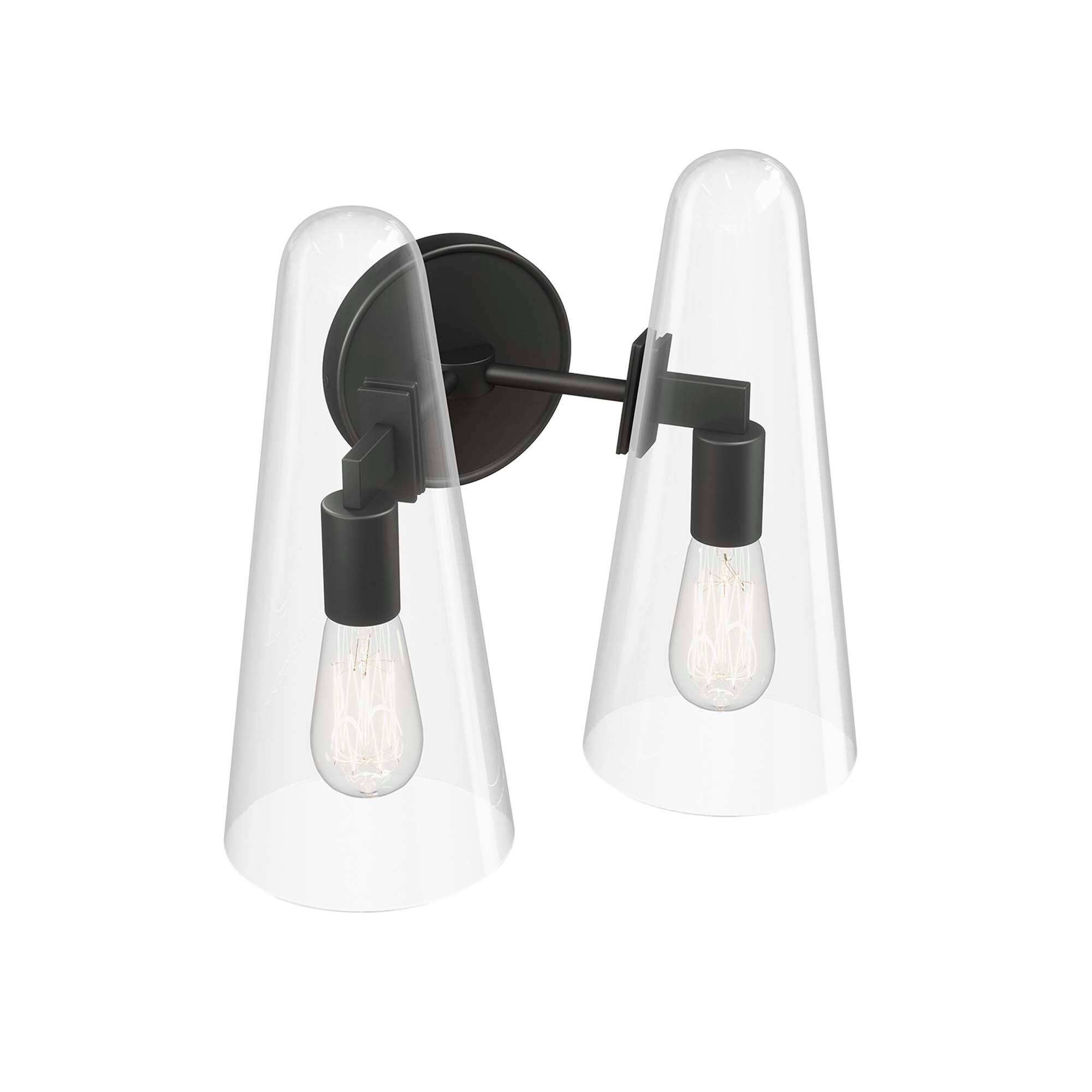 Angle. Modway - Beacon 2-Light Wall Sconce by Modway - Clear Black.