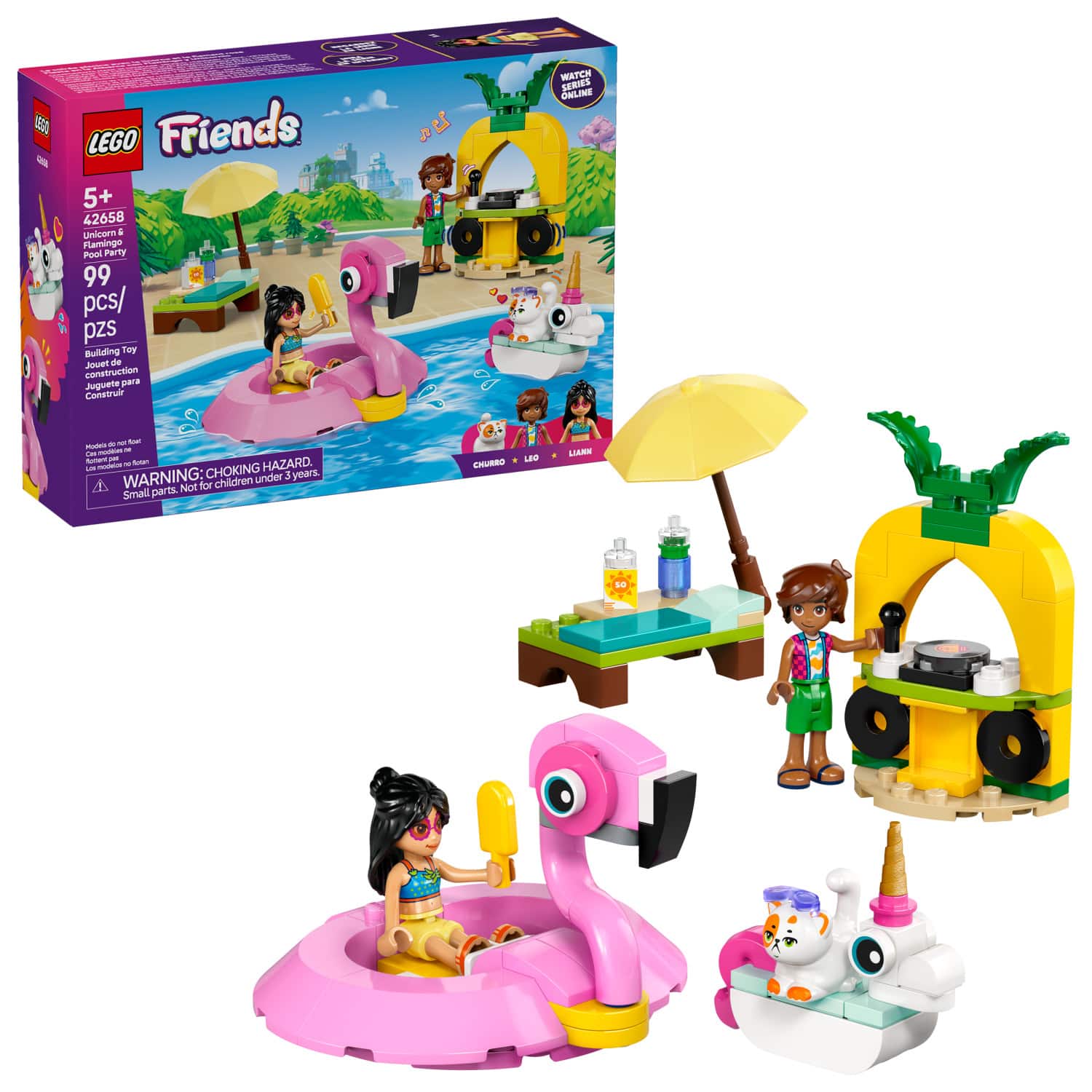 LEGO - Friends Unicorn & Flamingo Pool Party 42658 - Front_Zoom