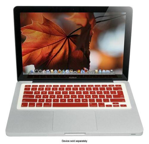 Front Standard. iSkin - ProTouch FX Keyboard Protector for Apple® MacBook®, MacBook Air® and MacBook Pro - White/Red.