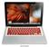 Front Standard. iSkin - ProTouch FX Keyboard Protector for Apple® MacBook®, MacBook Air® and MacBook Pro - White/Red.