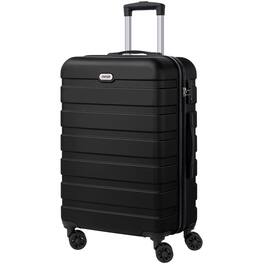 Brick Attic - 24 Inch Luggage PC ABS Hardside Lightweight Suitcase with 4 Universal Wheels TSA Lock Checked-Medium - Black