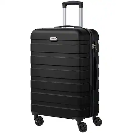 Front. Brick Attic - 24 Inch Luggage PC ABS Hardside Lightweight Suitcase with 4 Universal Wheels TSA Lock Checked-Medium - Black.