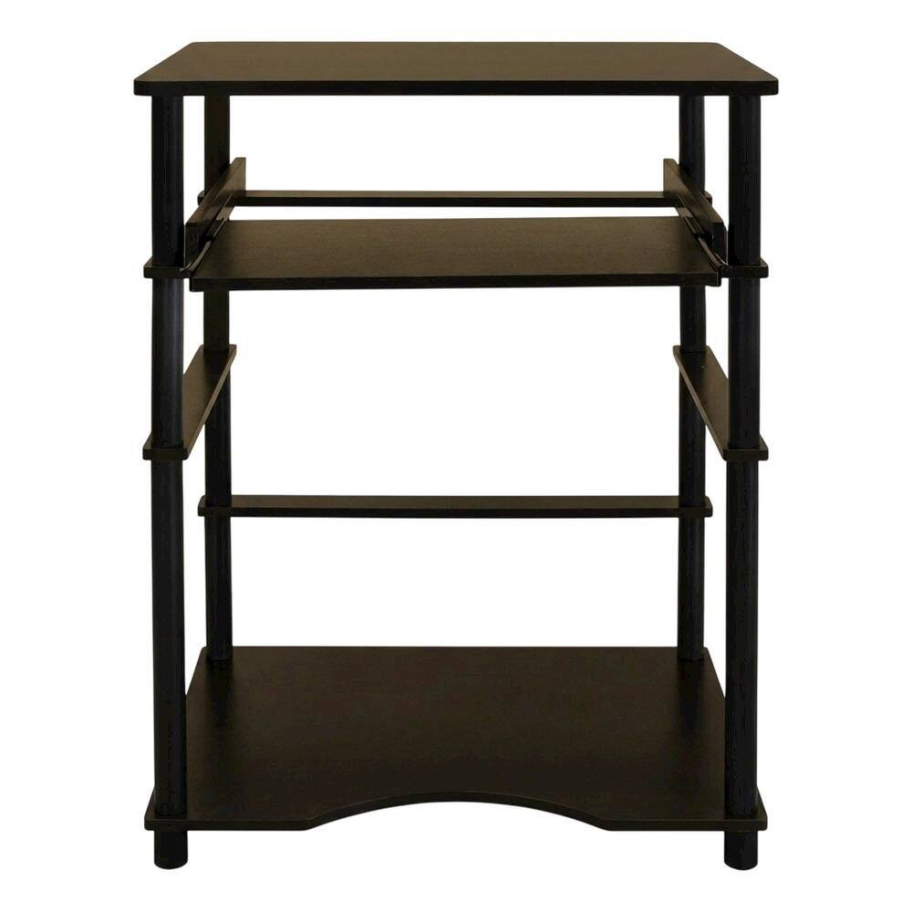 Back. BisonOffice - Espresso and Black Laptop Desk with Easy Assembly and Sturdy Build - Espresso/Black.