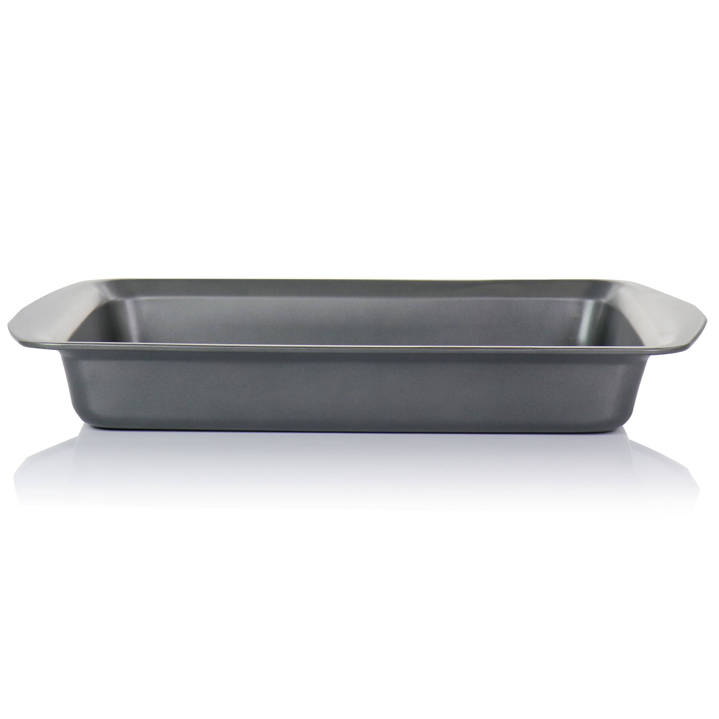 Alt View 1. Gibson - Gibson Baker's Friend 16.75 Inch Nonstick Steel Roasting Pan in Gray - Gray.