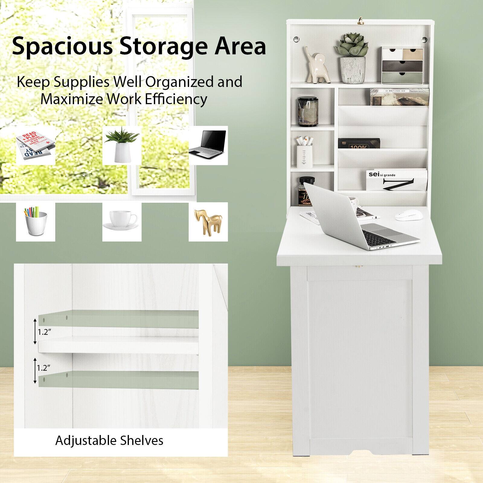 Spacious Storage Area, Keep Supplies Well Organized and Maximize Work Efficiency, Adjustable Shelves, 1.2", 1.2"