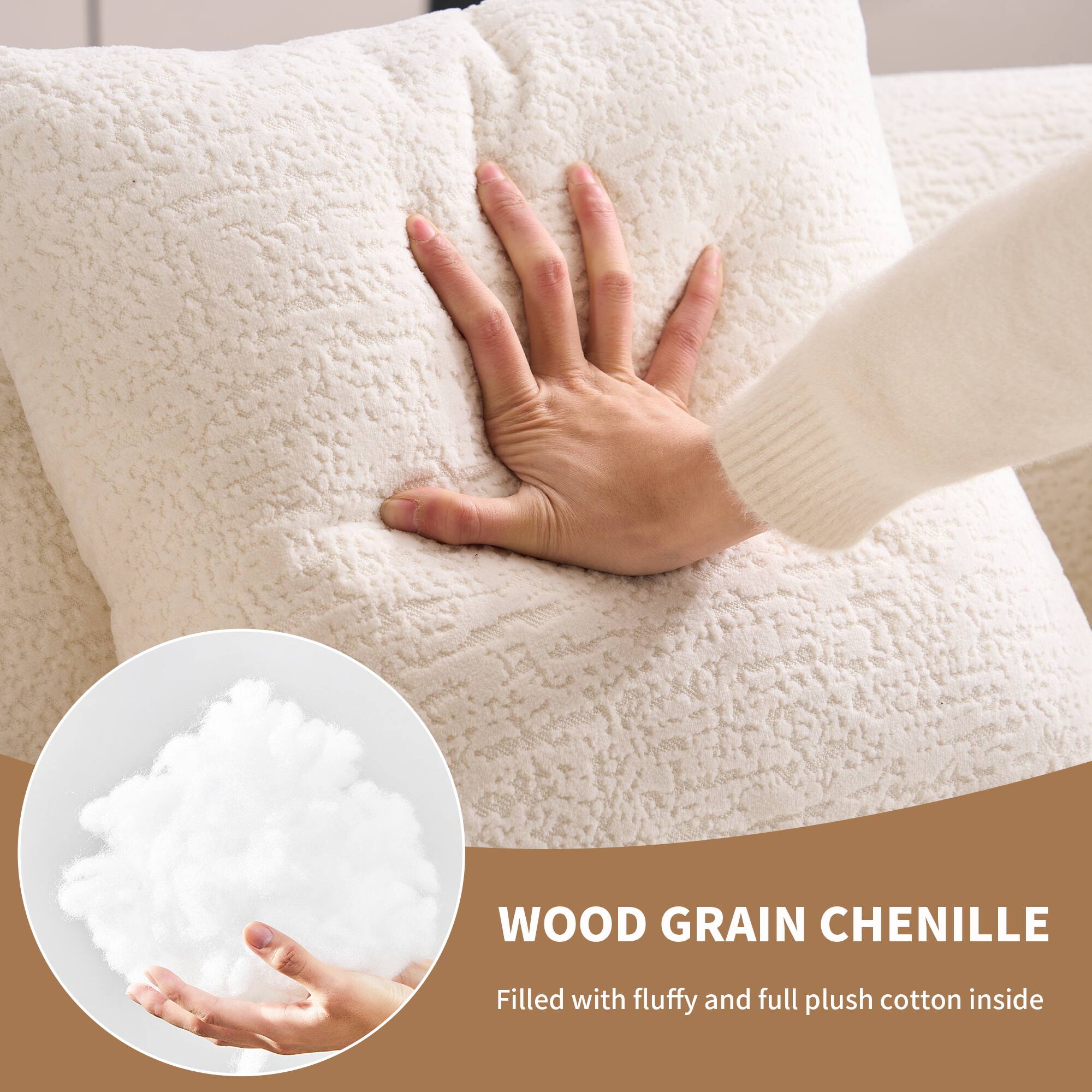 WOOD GRAIN CHENILLE  
Filled with fluffy and full plush cotton inside