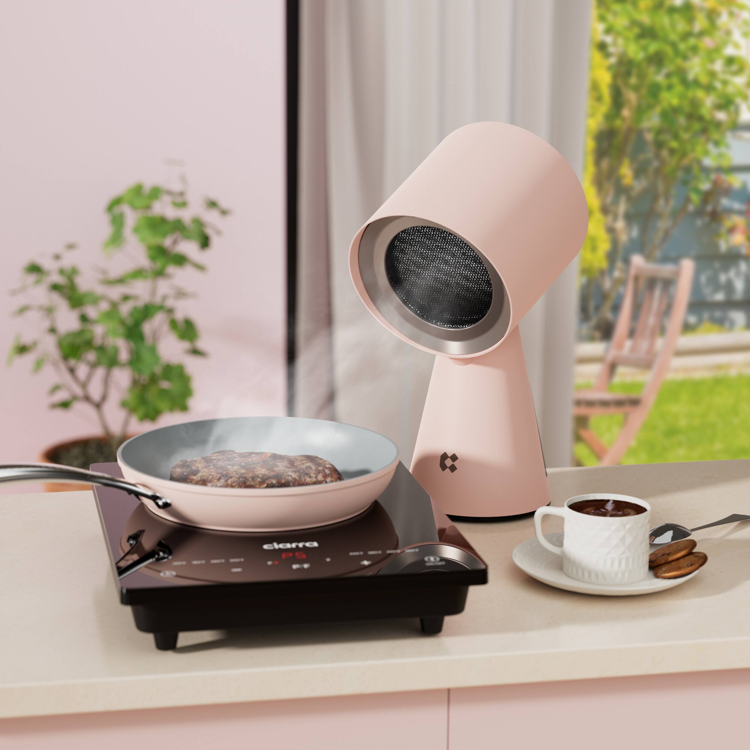 Alt View 2. Ciarra - HOOD TO GO Portable Mini Desktop Range Hood - Sakura Candy.