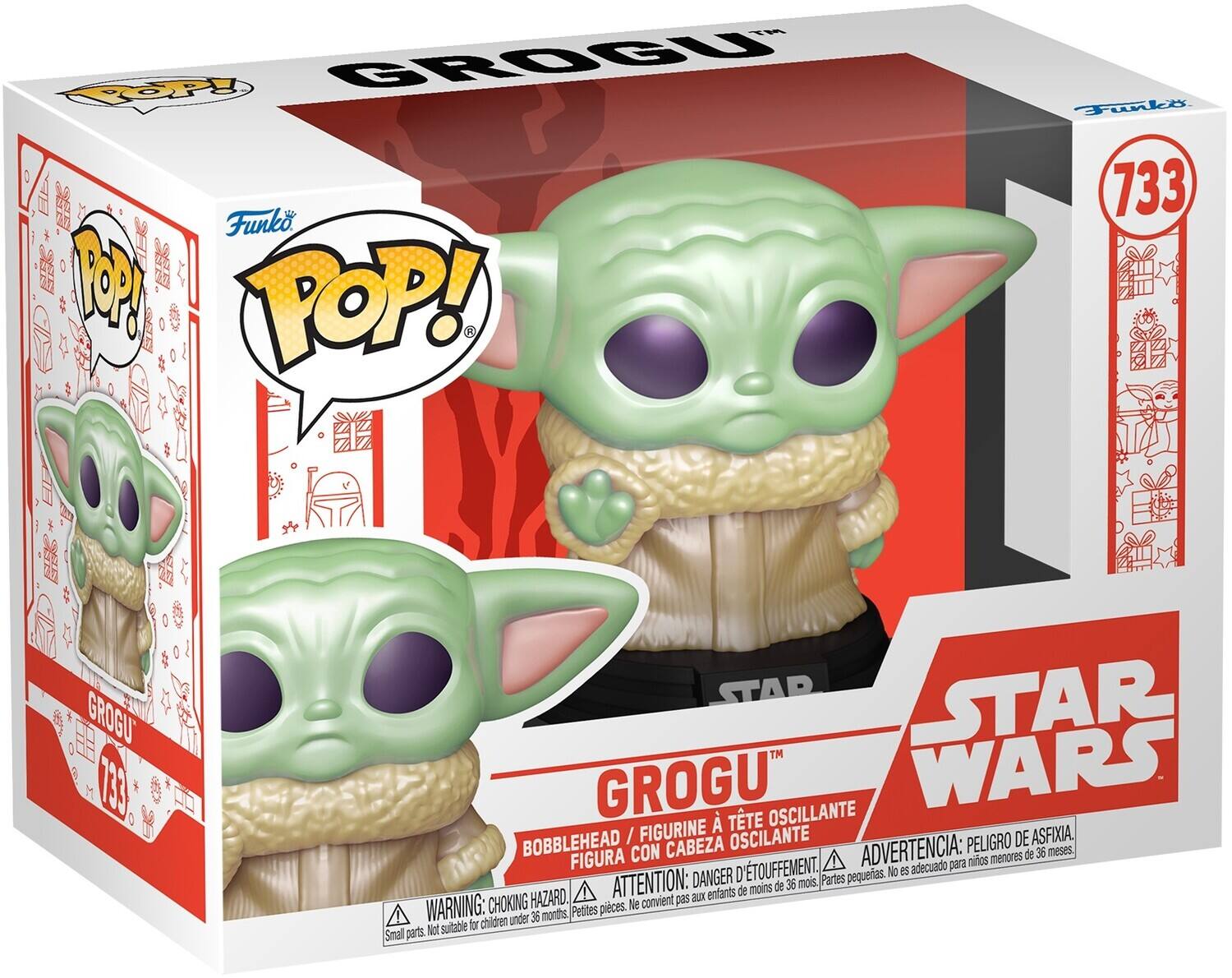 Funko P POP! Funkt 733 GROGU 133 STAR WARS GROGU OSCILANTE FIGURINE TTE BOBBLEHEAD / OSCILANTE PELIGRO DE ASFIXIA. FIGURA CON CABEZA ADVERTENCIA: menores de 36 meses. D'TOUFFEMENT. A No e adecuado para niños ATTENTION: DANGER de 36 mois, Partes pequerias. entants de moins HAZARD. convient pas aux WARNING: CHOKING Pedtes pieces. Ne chidren under 36 montts, Not suitable for Smal parnts.