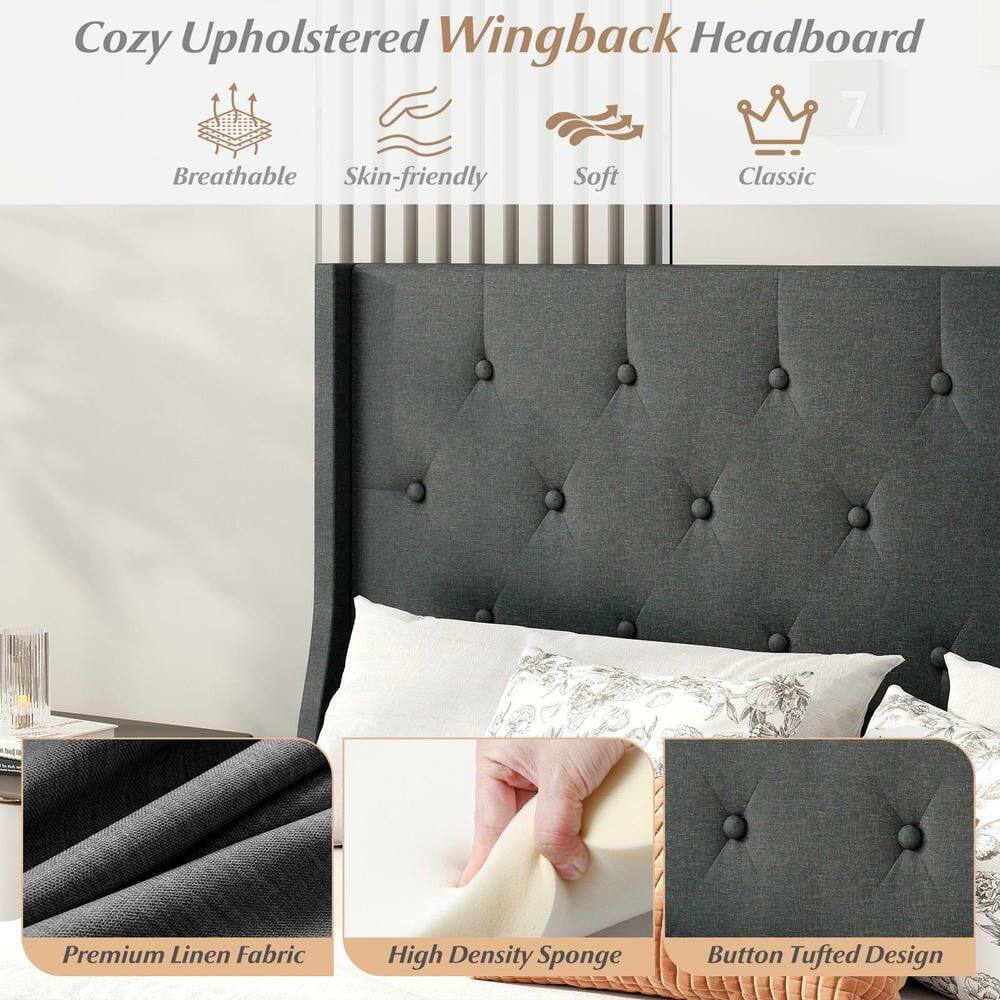 Cozy Upholstered Wingback Headboard

- Breathable
- Skin-friendly
- Soft
- Classic

7

- Premium Linen Fabric
- High Density Sponge
- Button Tufted Design
