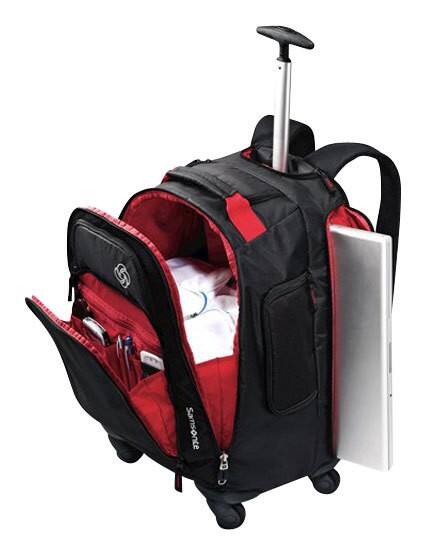 Angle. Samsonite - MVS Spinner Backpack for 15.6" Laptop - Black.