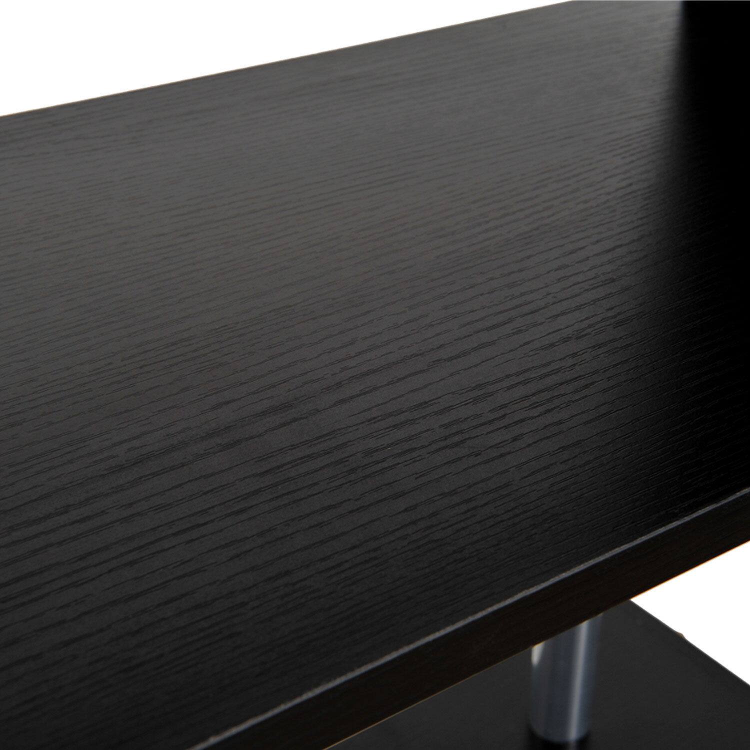 Alt View 7. Homcom - Modern S-Shaped 5 Tier Room Dividing Bookcase Wooden Storage Display Stand Shelf - Black.