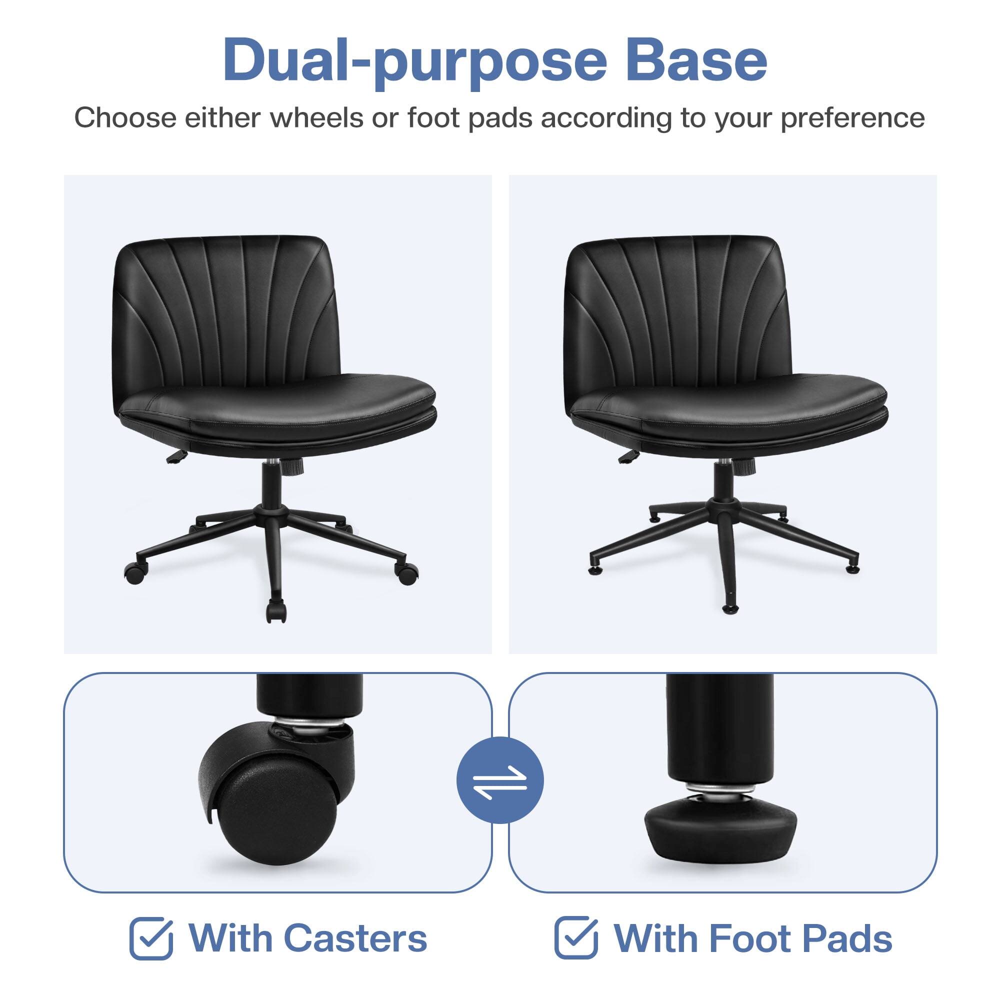 Dual-purpose Base  
Choose either wheels or foot pads according to your preference  

With Casters  
With Foot Pads