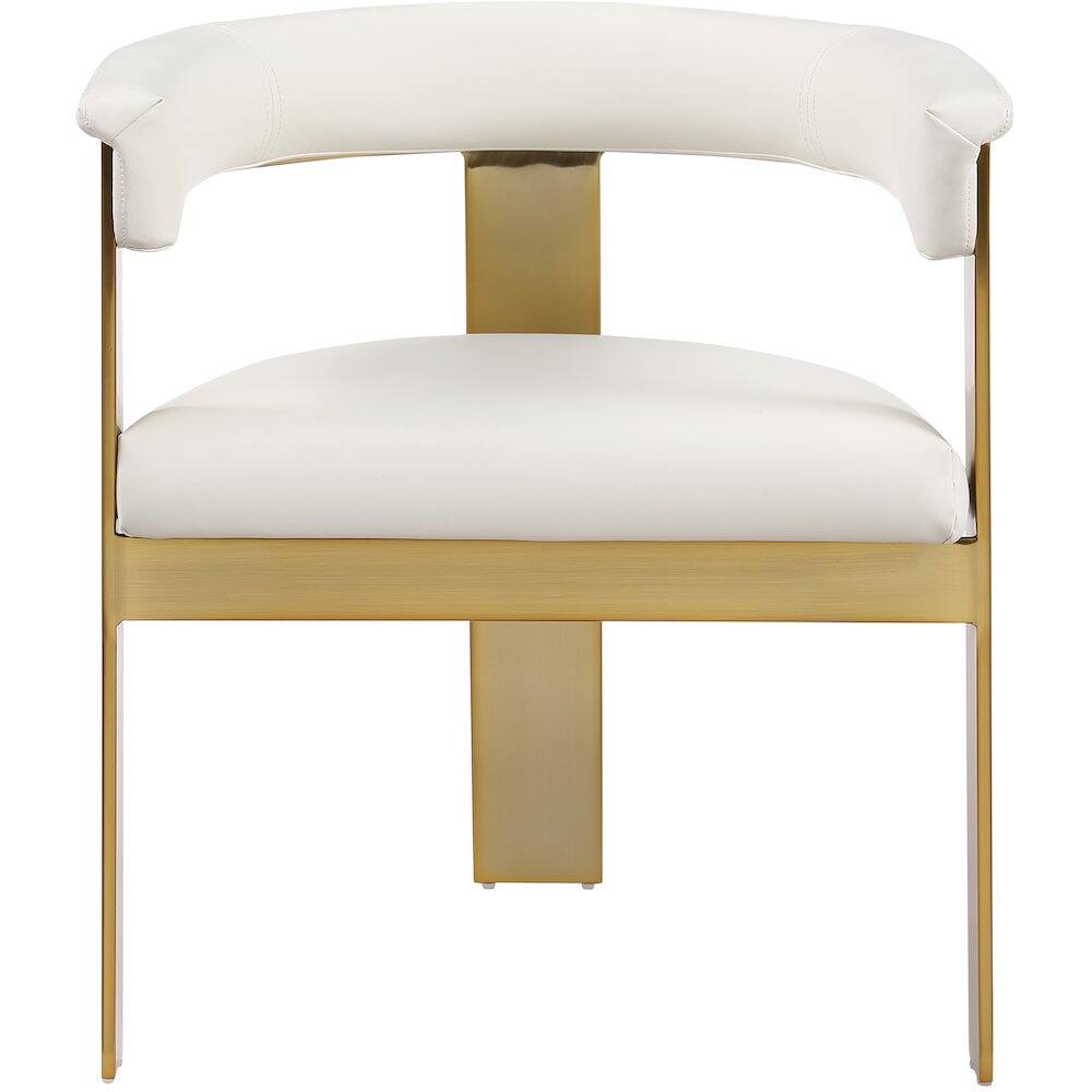 Alt View 2. Meridian Furniture - Romeo Cream Vegan Leather Dining Chair, Set of 2 - Beige.