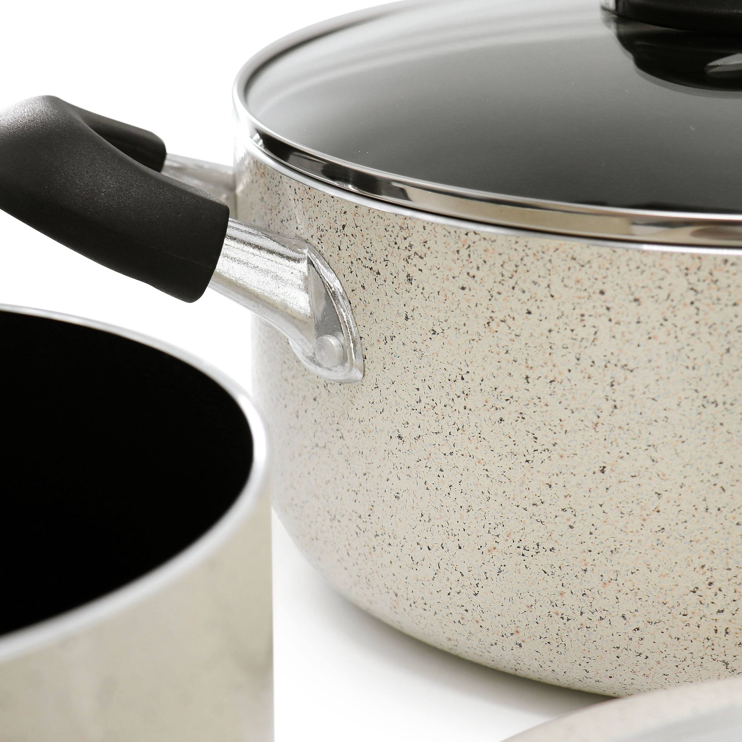 Alt View 5. Oster - Oster Clairborne 7 Piece Nonstick Aluminum Cookware and Kitchen Tool Set in Linen - Linen.