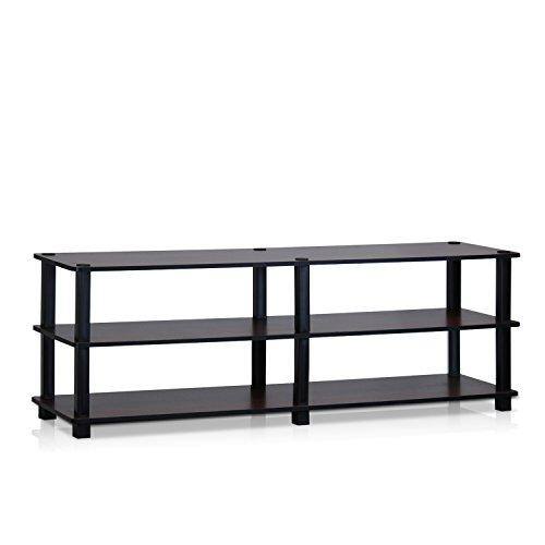 Hirose Alice - Turn-s-tube No Tools 3-tier Entertainment Tv Stands Espresso/black Manufactured from WoodSimple and stylish de - Dark Cherry/Black-55-inch No Tools