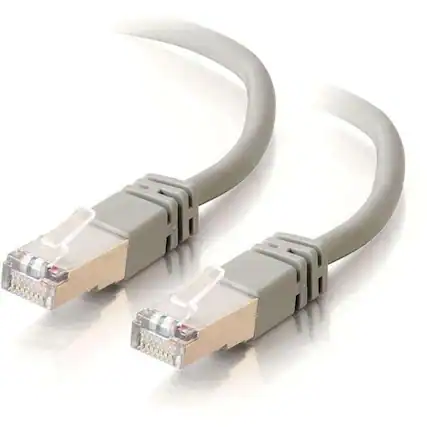 Front. Cables to Go - C2G-10ft Cat5e Molded Shielded (STP) Network Patch Cable - Gray - Category 5e for Network Device - RJ-45 Male - RJ-45 - Gray.