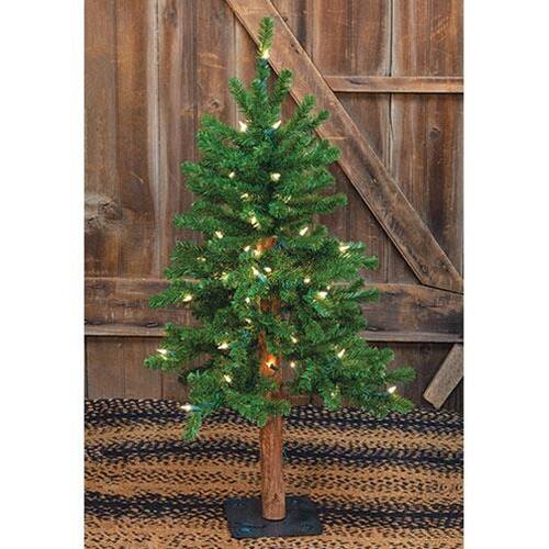 Angle. BreeBe - Pre-Lit Alpine Tree 3ft - Green.