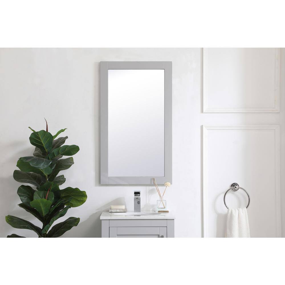Front. Elegant Decor - Aqua rectangle vanity mirror 18 inch in Grey - Grey.