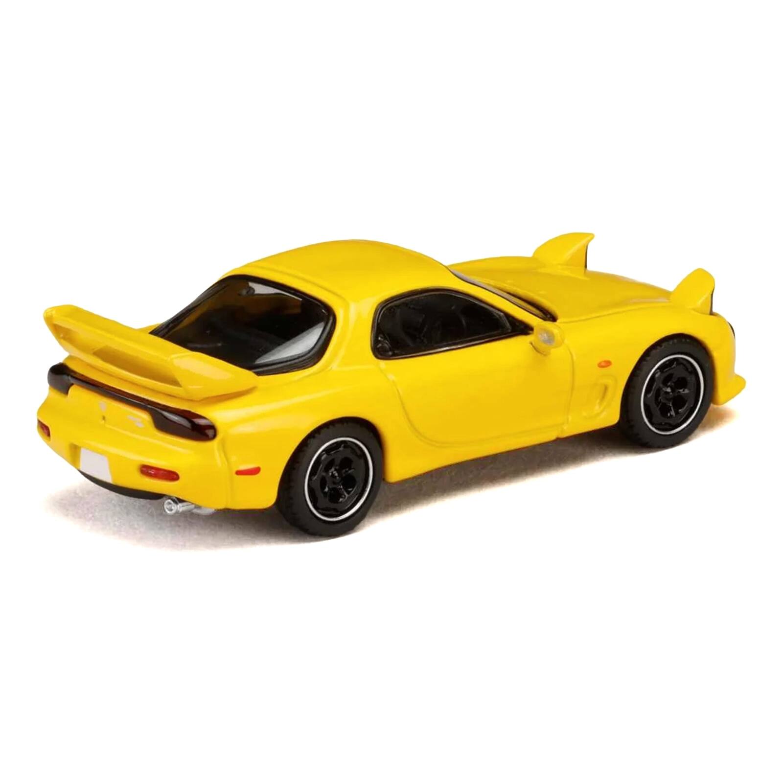 Alt View 2. Hobby Japan - Mazda RX-7 (FD3S) RHD Yellow "Initial D" (1995-2013) Manga "Diorama Set Series" 1/64 Diecast Model Car by Hobby Japan.
