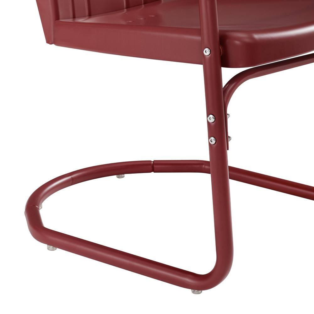 Alt View 10. Crosley Furniture - Tulip 3Pc Retro Outdoor Bistro Set - Bistro Table & 2 Chairs - Dark Red Satin.