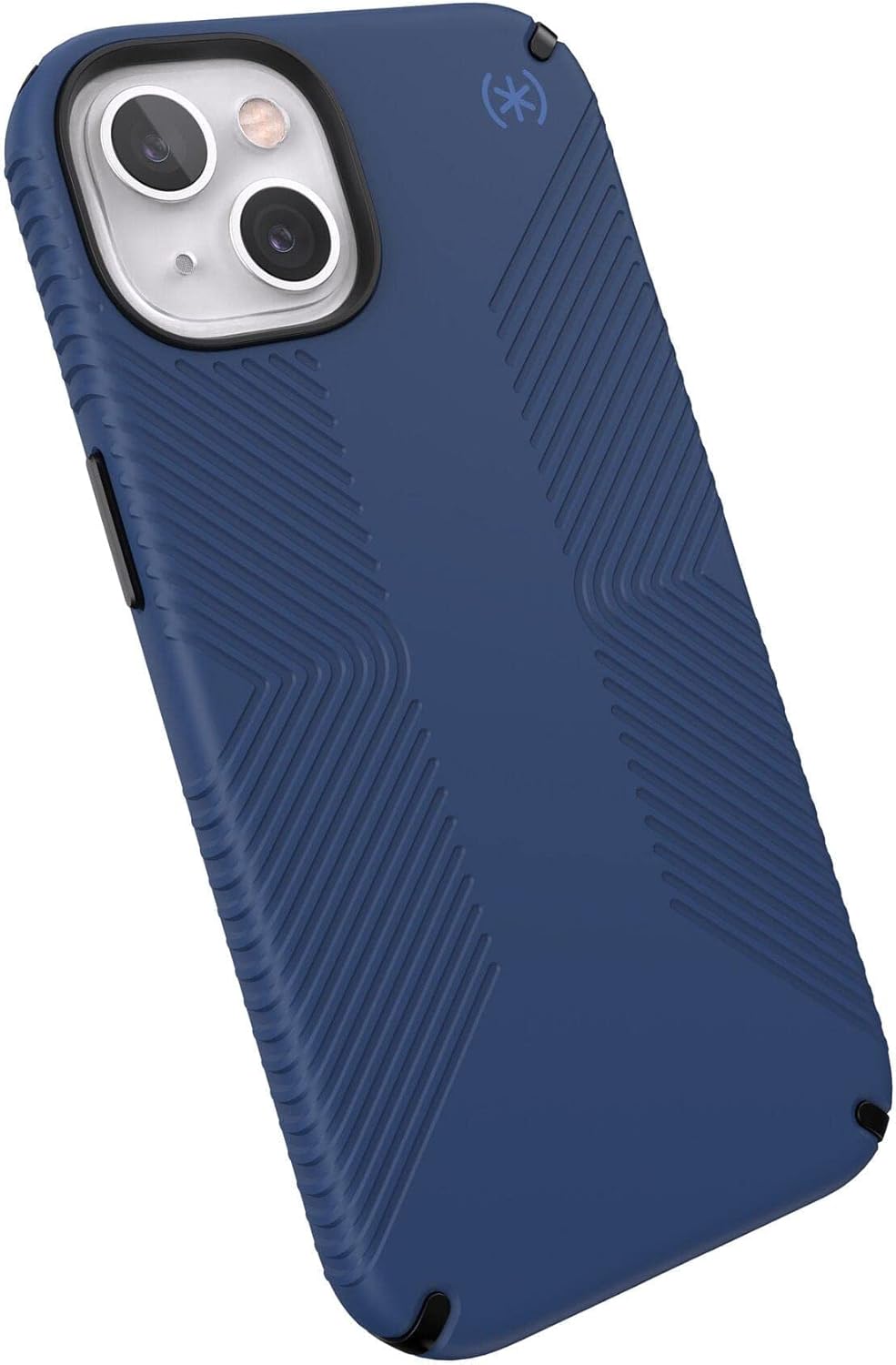 Front. Speck - Speck Presidio2 Grip Case for Apple iPhone 13 -Polycarbonate, Shock-Absorbent, Coastal Blue and Black - Blue.