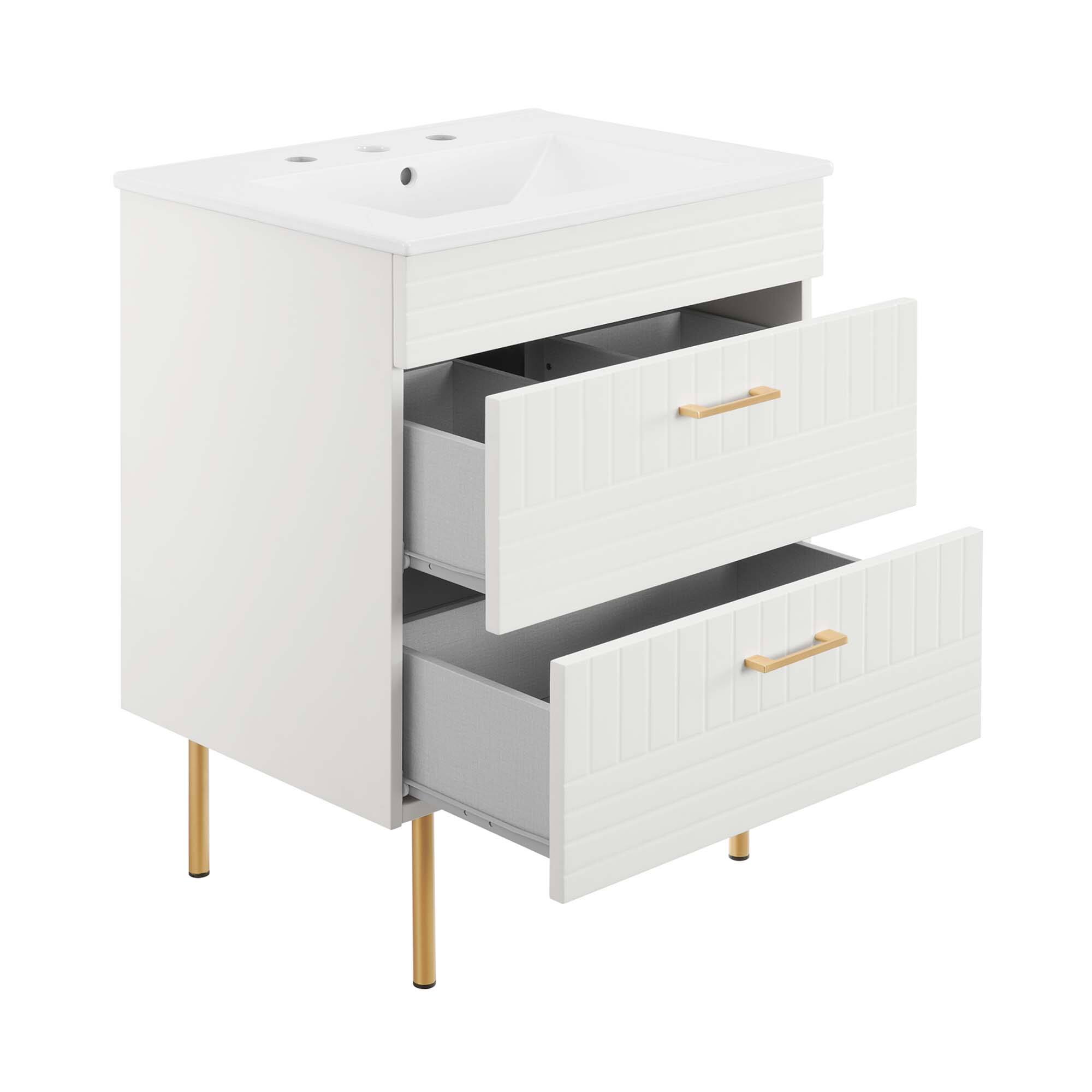 Alt View 1. Modway - Daybreak Bathroom Vanity Basin Included by Modway - White White.
