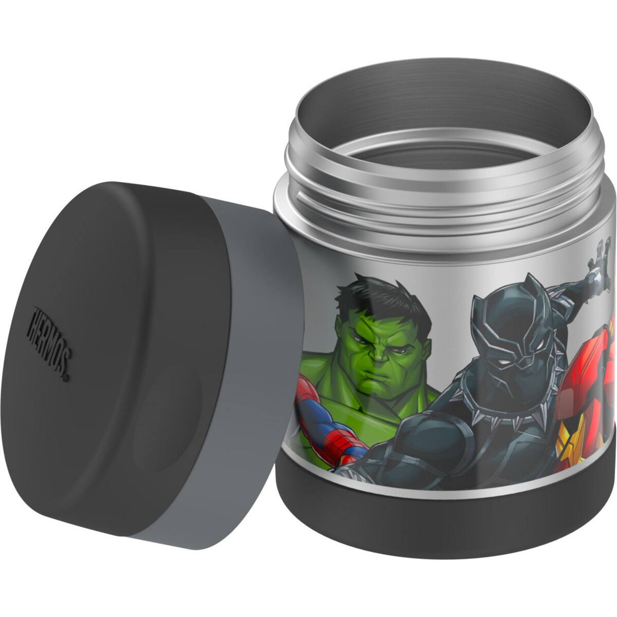 Alt View 5. Thermos - Thermos 10 oz. Kids Funtainer Stainless Steel Food Jar w/ Spoon - Marvel - Marvel Universe.