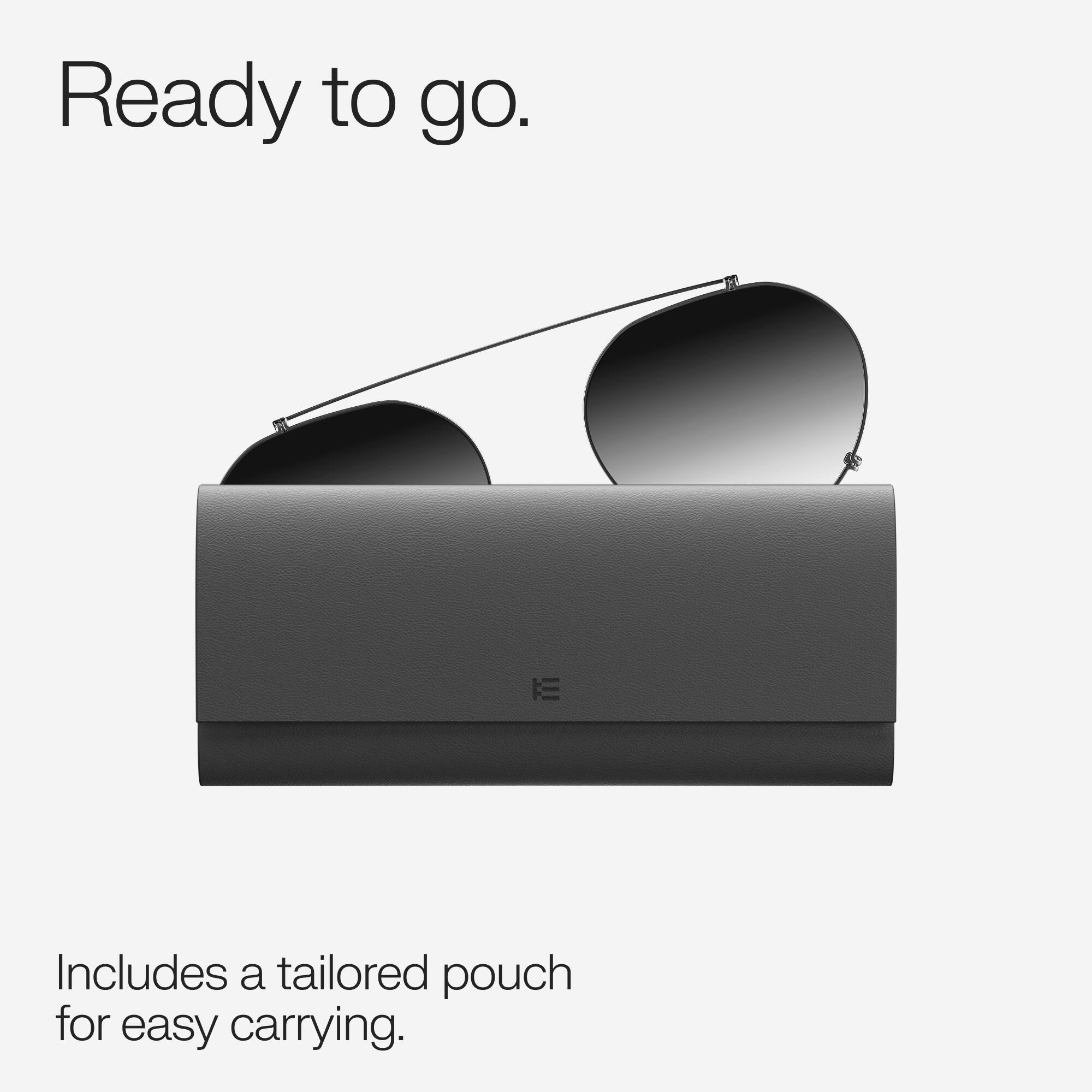 Ready to go.  
Includes a tailored pouch for easy carrying.