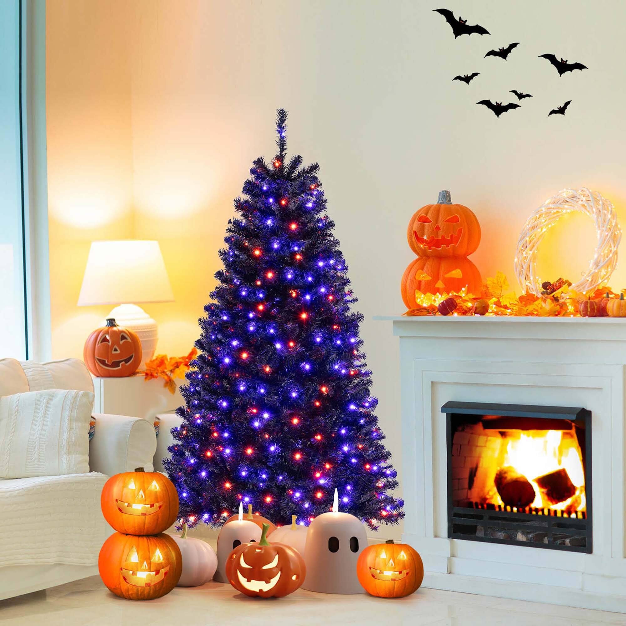 Alt View 1. Costway - Costway 6 FT Halloween Tree Artificial Decoration Tree with 758 Branch Tips 6 Lighting Modes - Black.