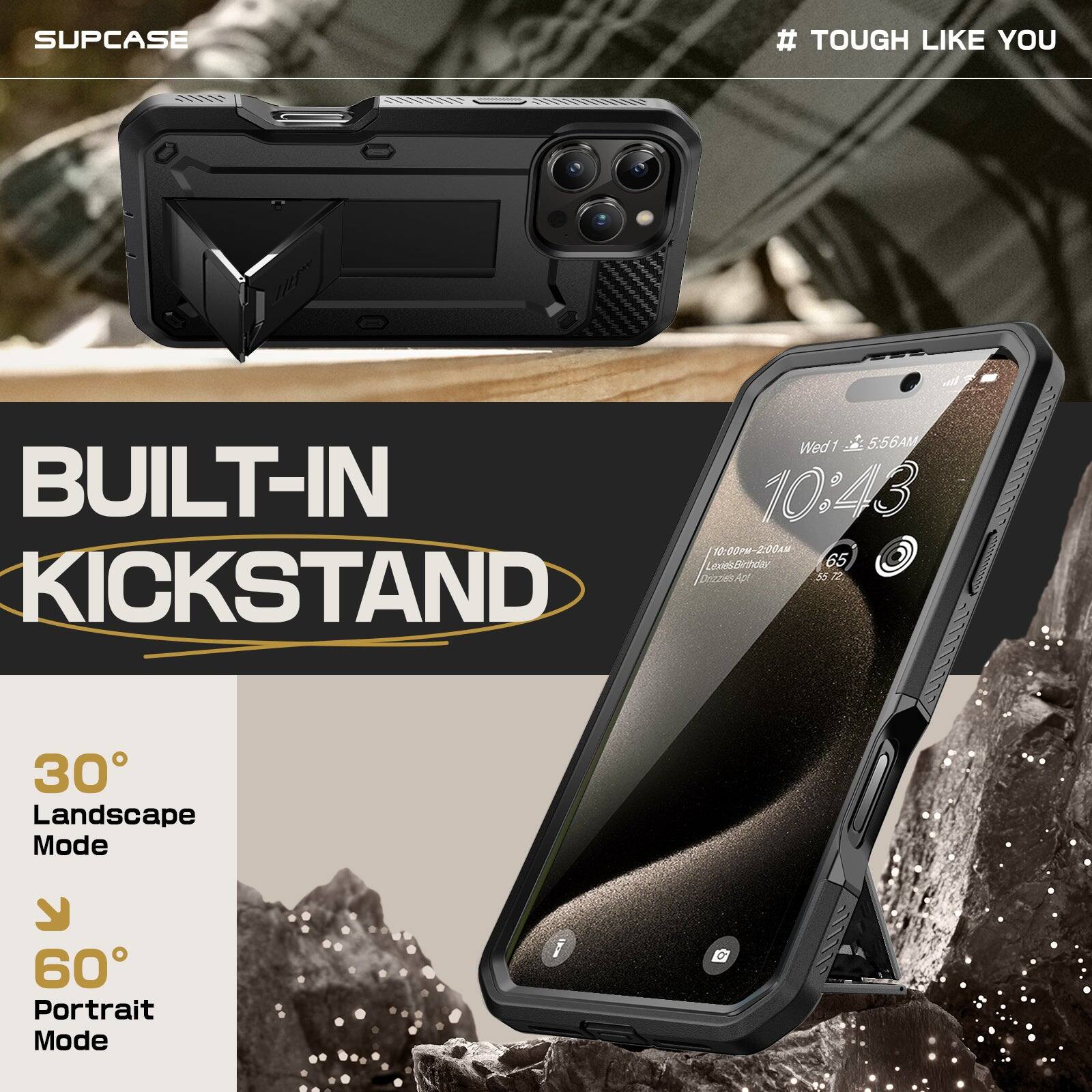 SUPCASE # TOUGH LIKE YOU

BUILT-IN KICKSTAND

30° Landscape Mode

60° Portrait Mode