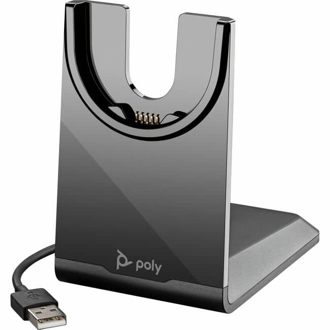 HP - Poly Voyager USB-A Charging Stand - Wired - Bluetooth Headset - Charging Capability - USB Type A - Black - Black