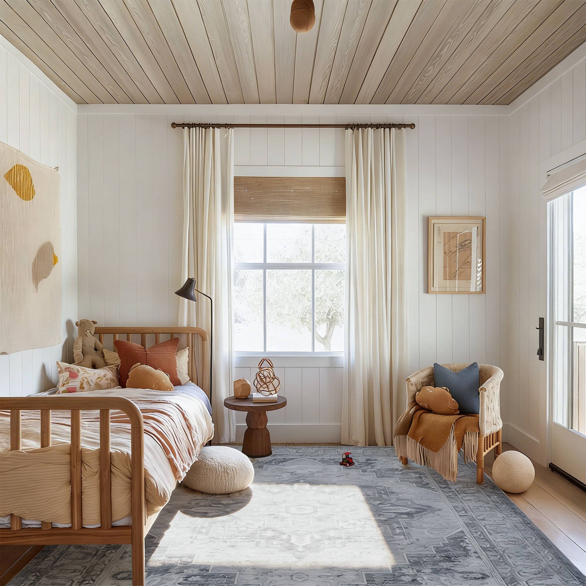 Back. RYHNUYNE - 9x12 Area Rug for Living Room, Washable Soft Thin Rug, No Slip Stain Resistant Carpet for Bedroom Nursery Home(Gray Blue - Gray Blue.