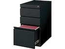 Front. Staples - 3-Drawer Vertical File Cabinet, Locking, Letter, 19.88"D - Black.