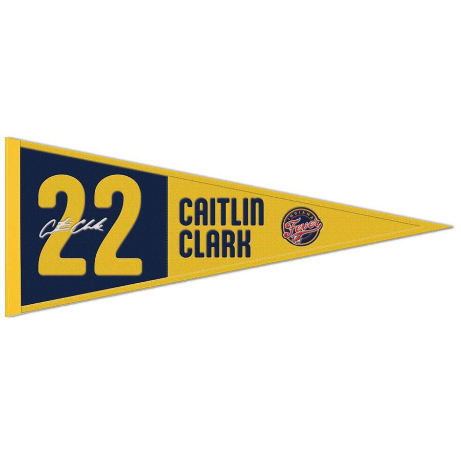 Bandiera Gagliardetto Indiana Fever Caitlyn Clark - 30,5x76,2 Cm, Feltro Misto Lana, Serigrafato, Ufficiale